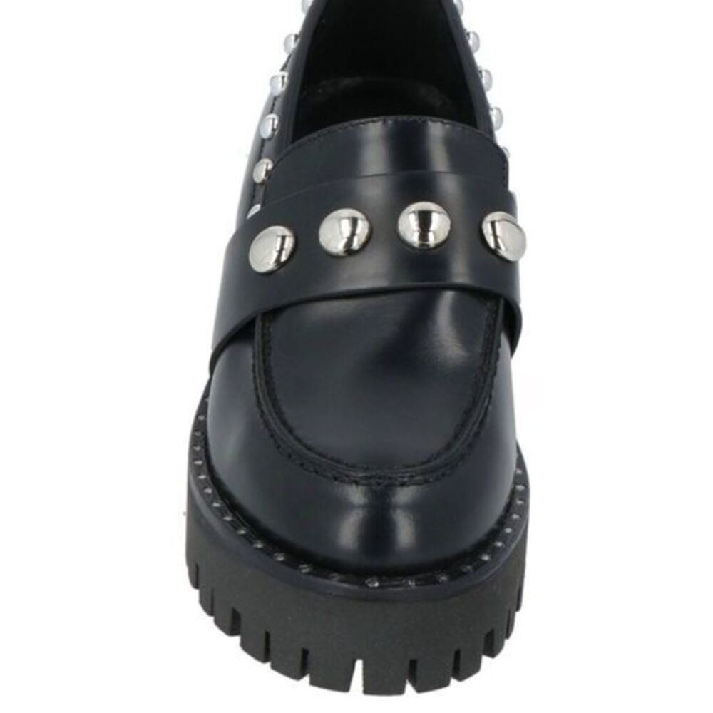 Black Studded Loafers